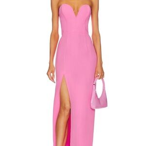 Amanda Uprichard Strapless Sweetheart Gown in Bright Pink